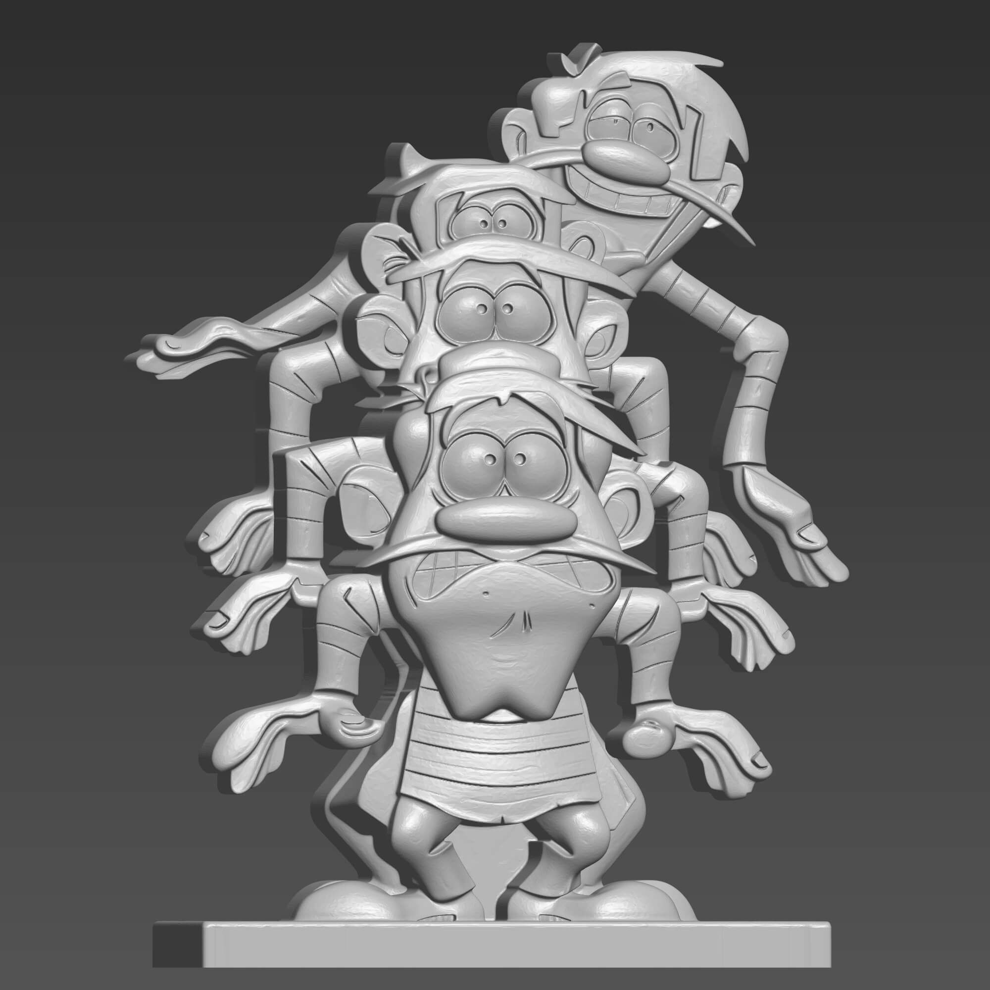 Lucky Luke Dalton Brothers Stacked 3D STL File 3D Model