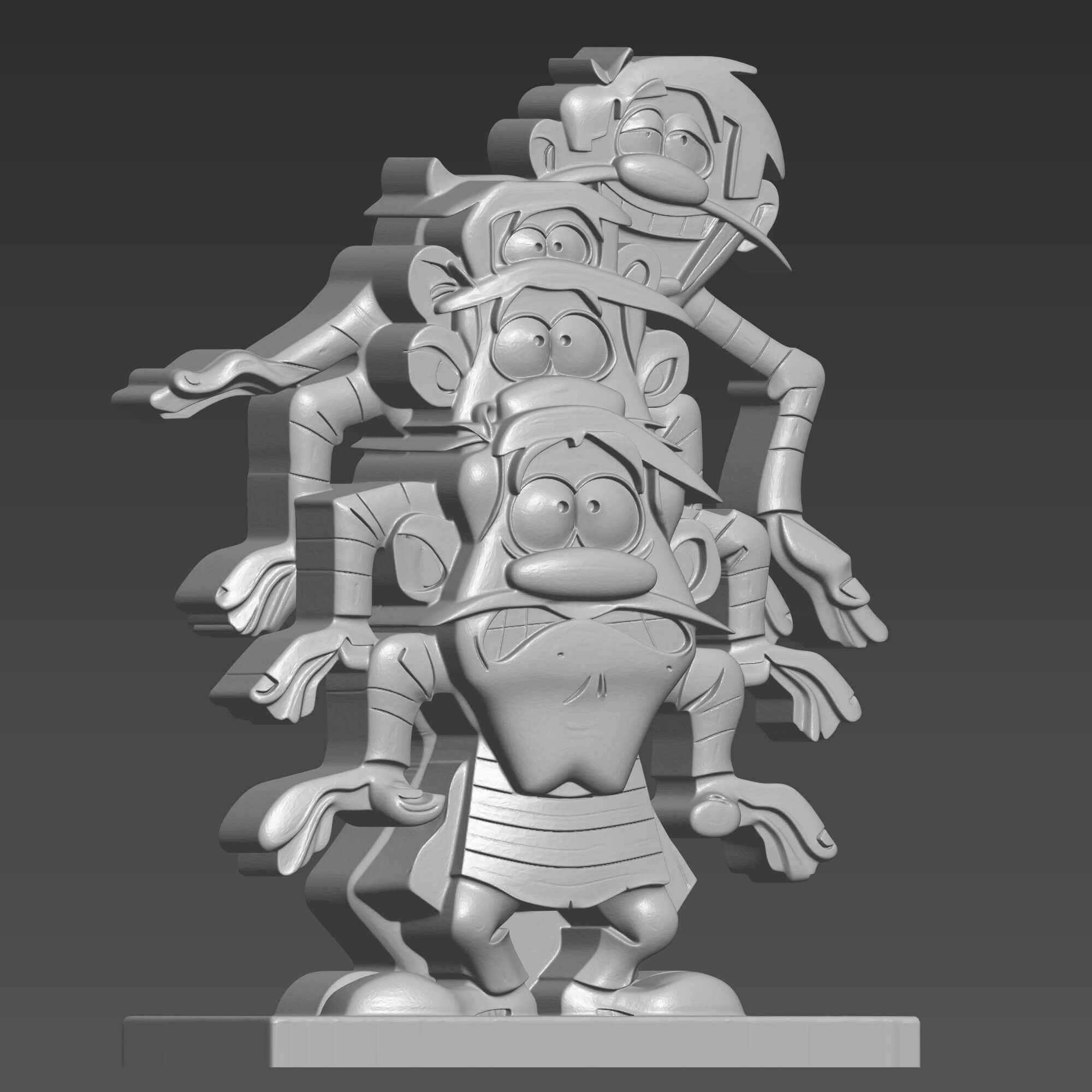 Lucky Luke Dalton Brothers Stacked 3D STL File 3D Model