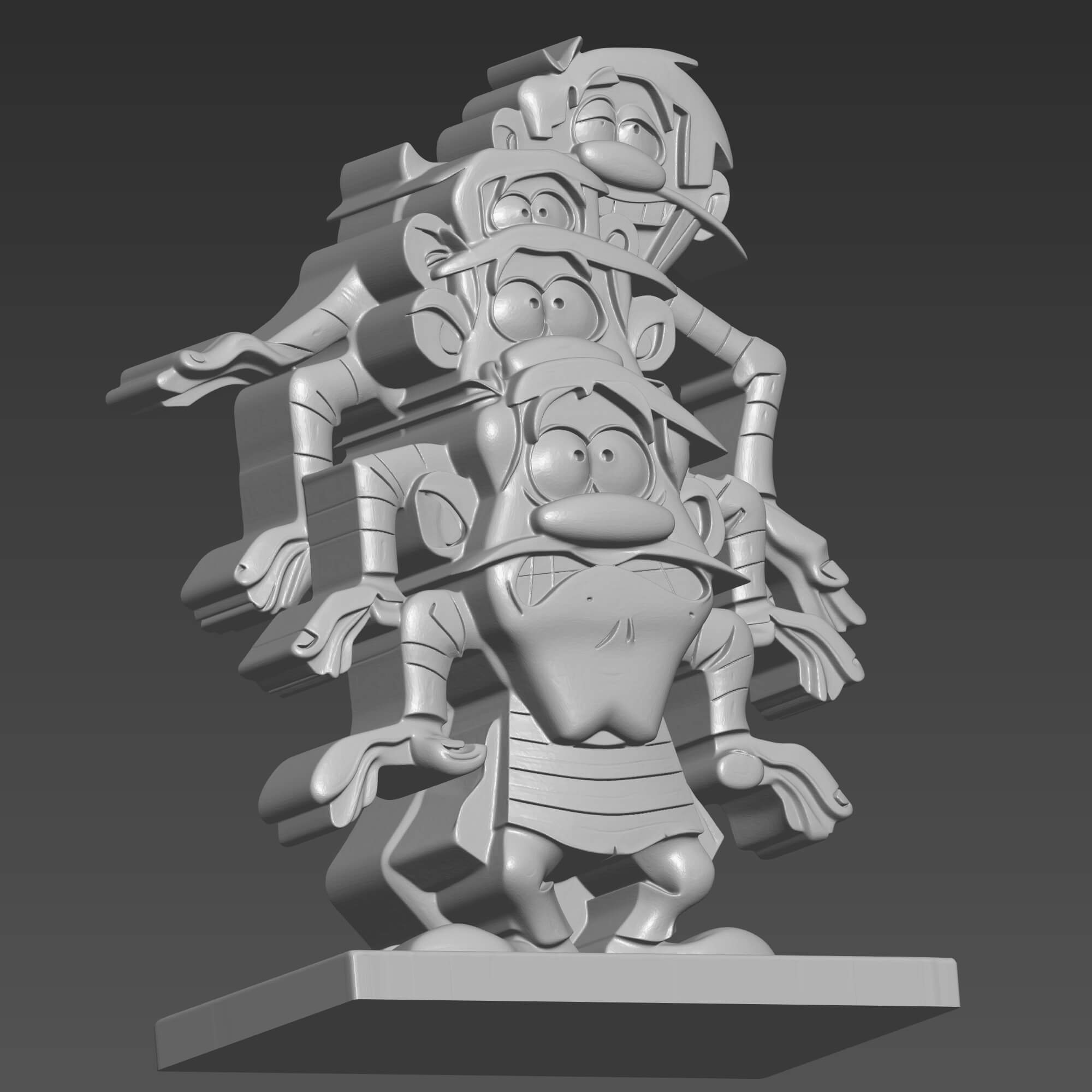 Lucky Luke Dalton Brothers Stacked 3D STL File 3D Model