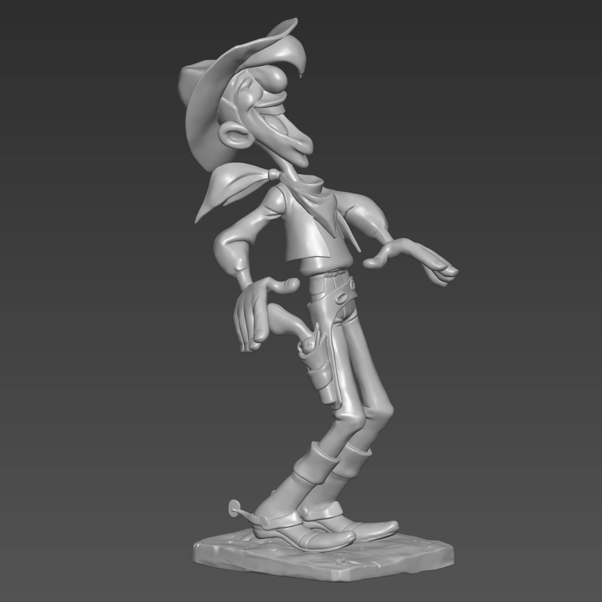 Lucky Luke STL File Cowboy 3D Print Model 3D Model