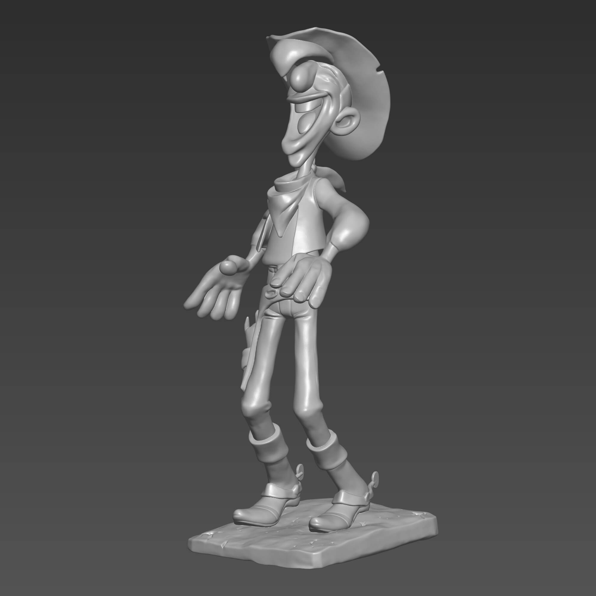 Lucky Luke STL File Cowboy 3D Print Model 3D Model