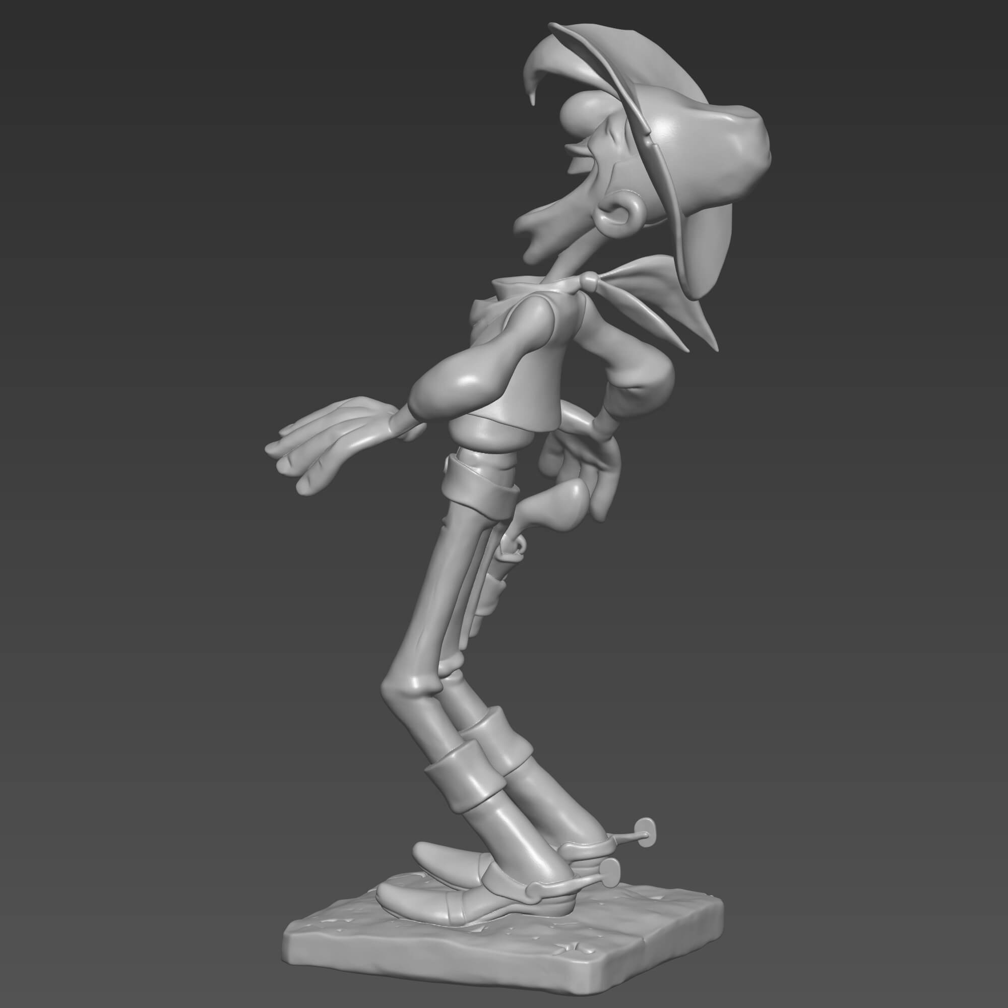 Lucky Luke STL File Cowboy 3D Print Model 3D Model