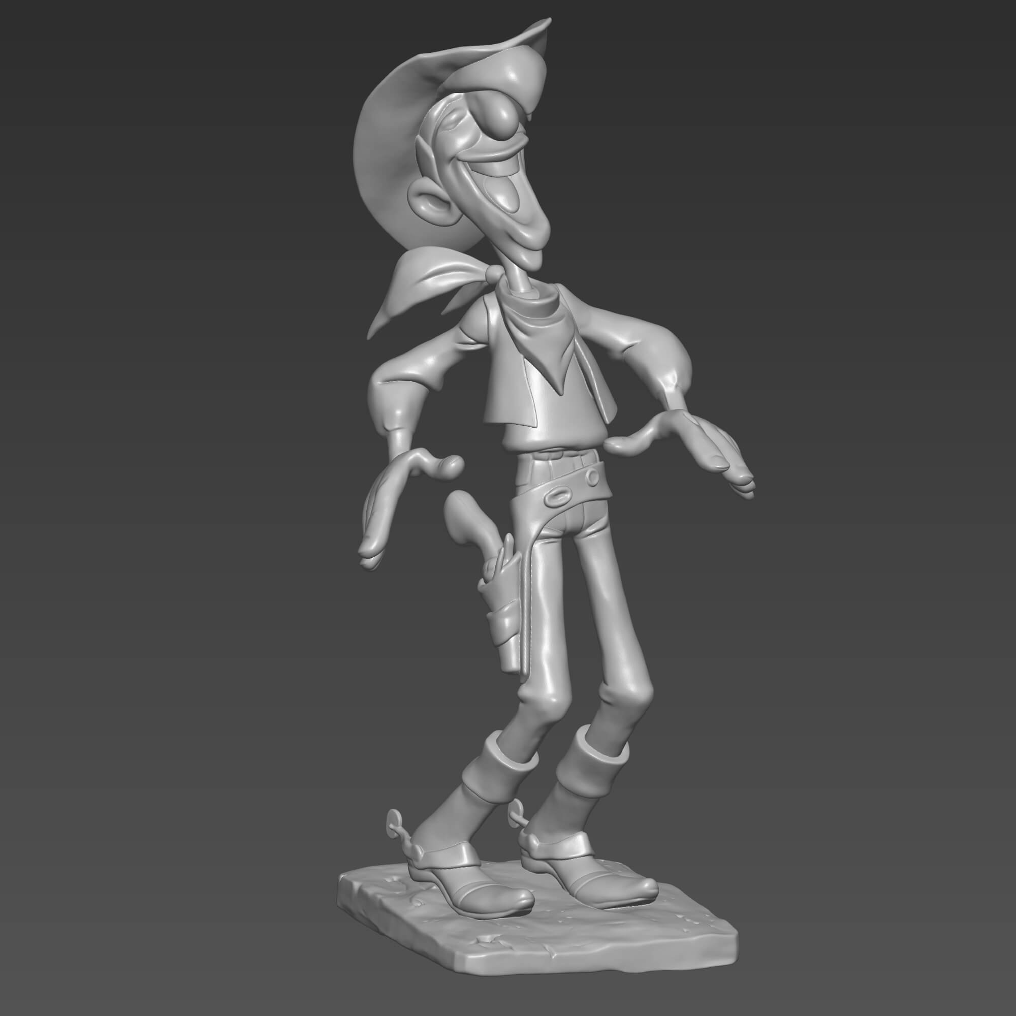 Lucky Luke STL File Cowboy 3D Print Model 3D Model
