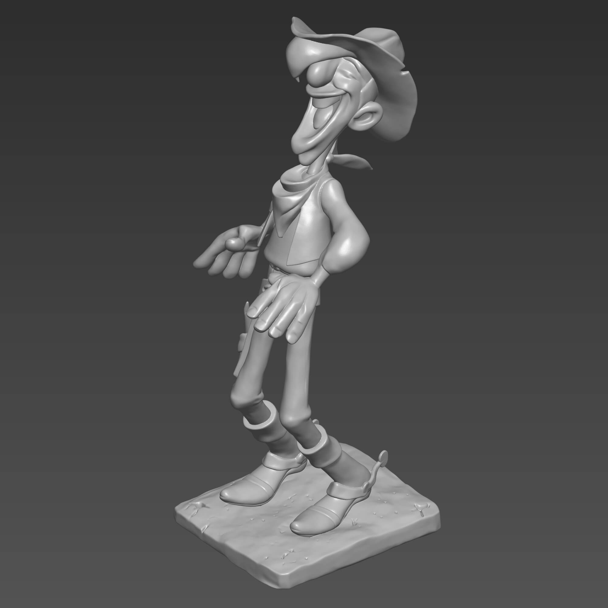 Lucky Luke STL File Cowboy 3D Print Model 3D Model
