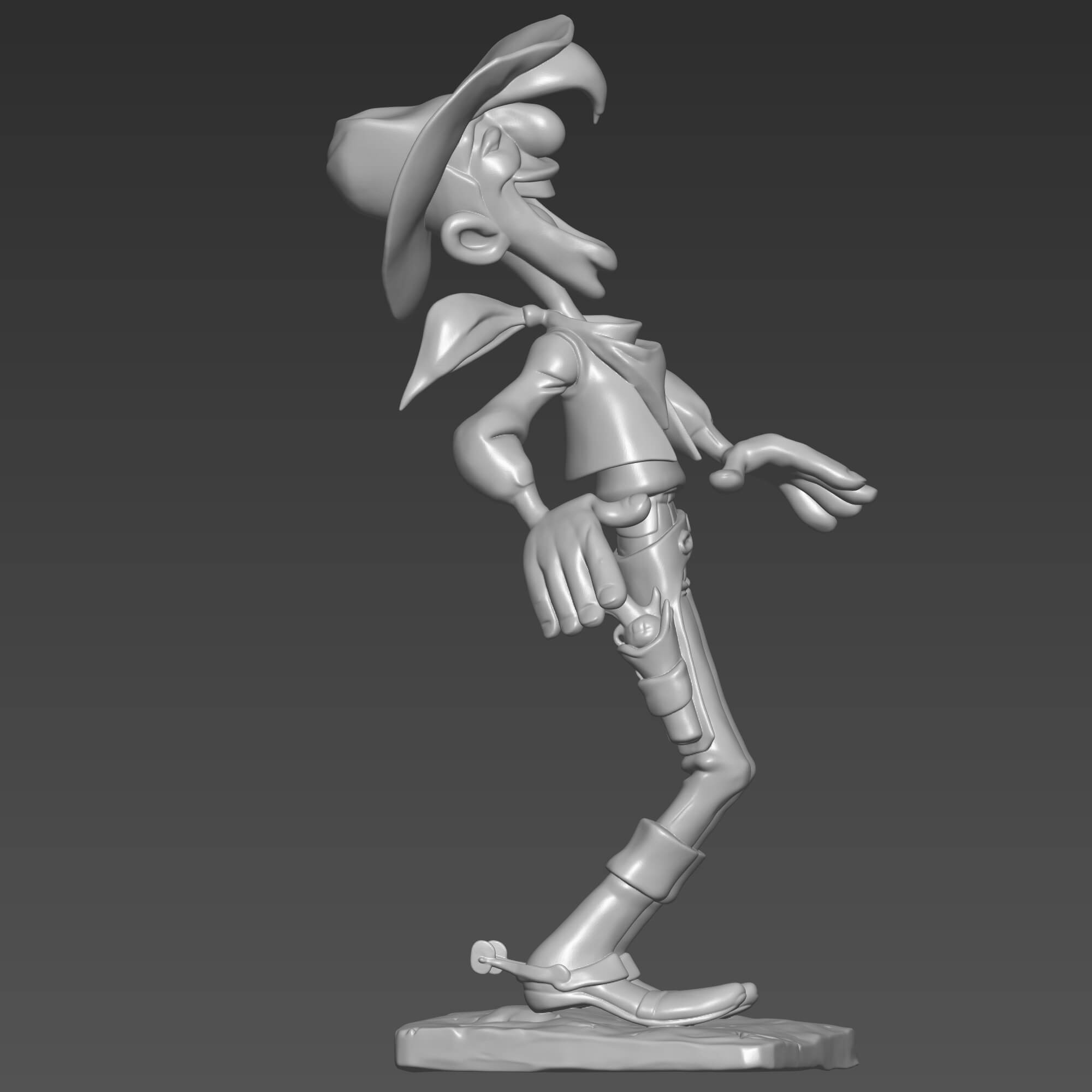 Lucky Luke STL File Cowboy 3D Print Model 3D Model
