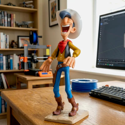 Lucky Luke STL File Cowboy 3D Print Model