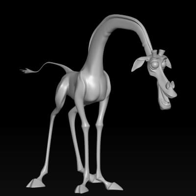 Melman Madagascar Inspired Giraffe 3D Model