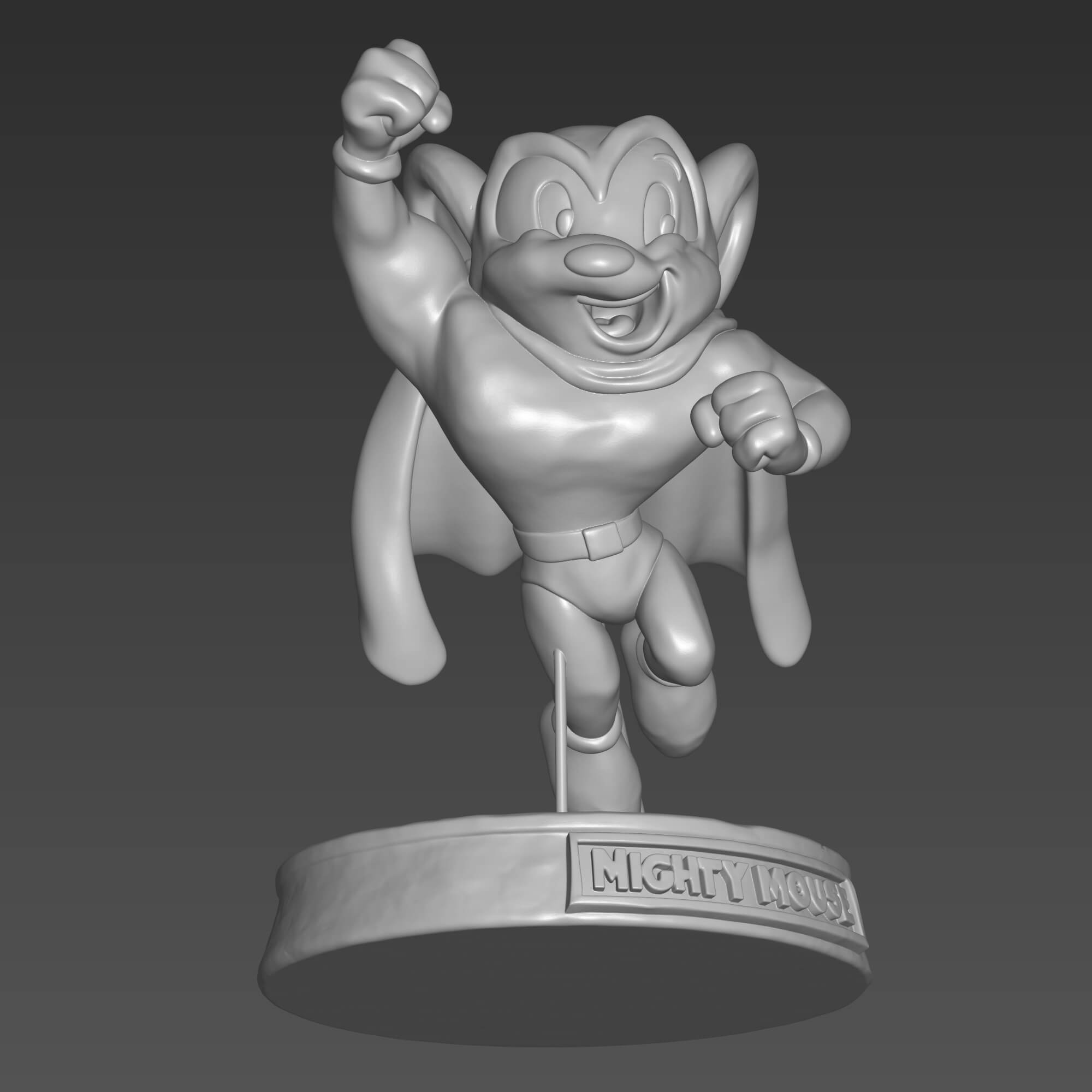 Mighty Mouse 3D Model STL File - High-Quality Retro Figurine 3D Model