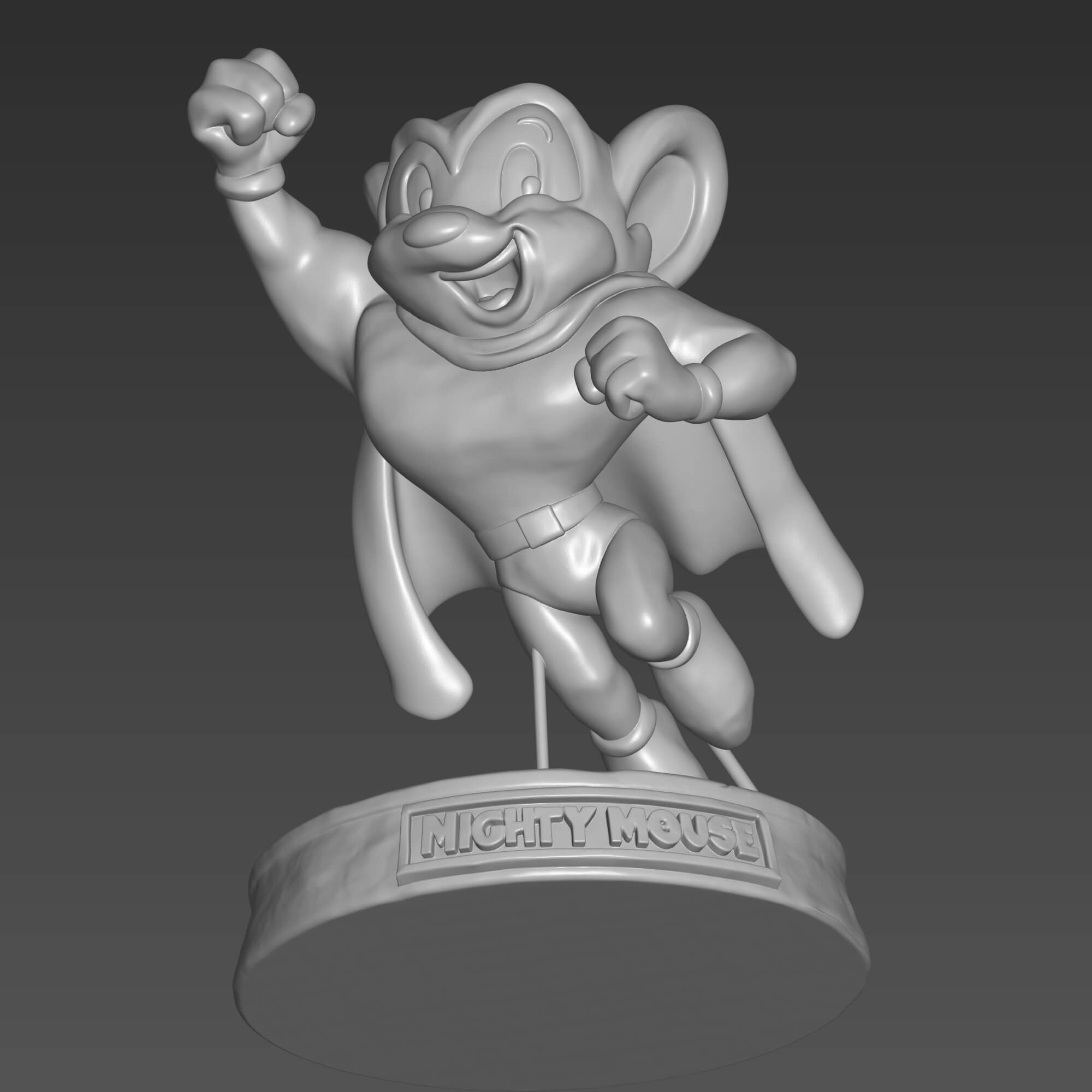 Mighty Mouse 3D Model STL File - High-Quality Retro Figurine 3D Model
