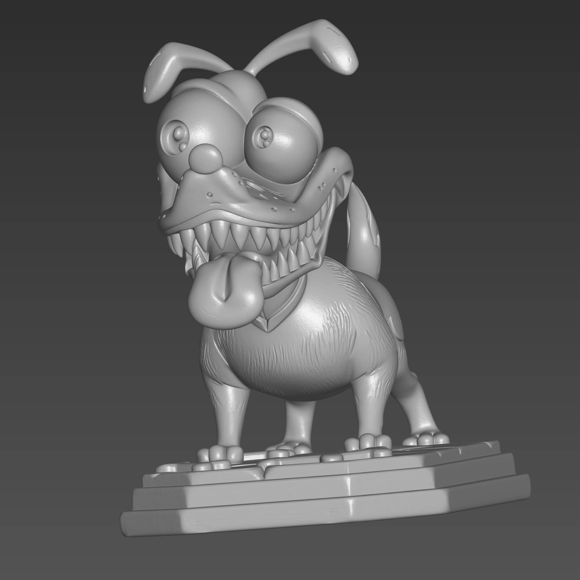 Milo the Mask Dog 3D STL File Printable Cartoon Puppy Figure 3D Model
