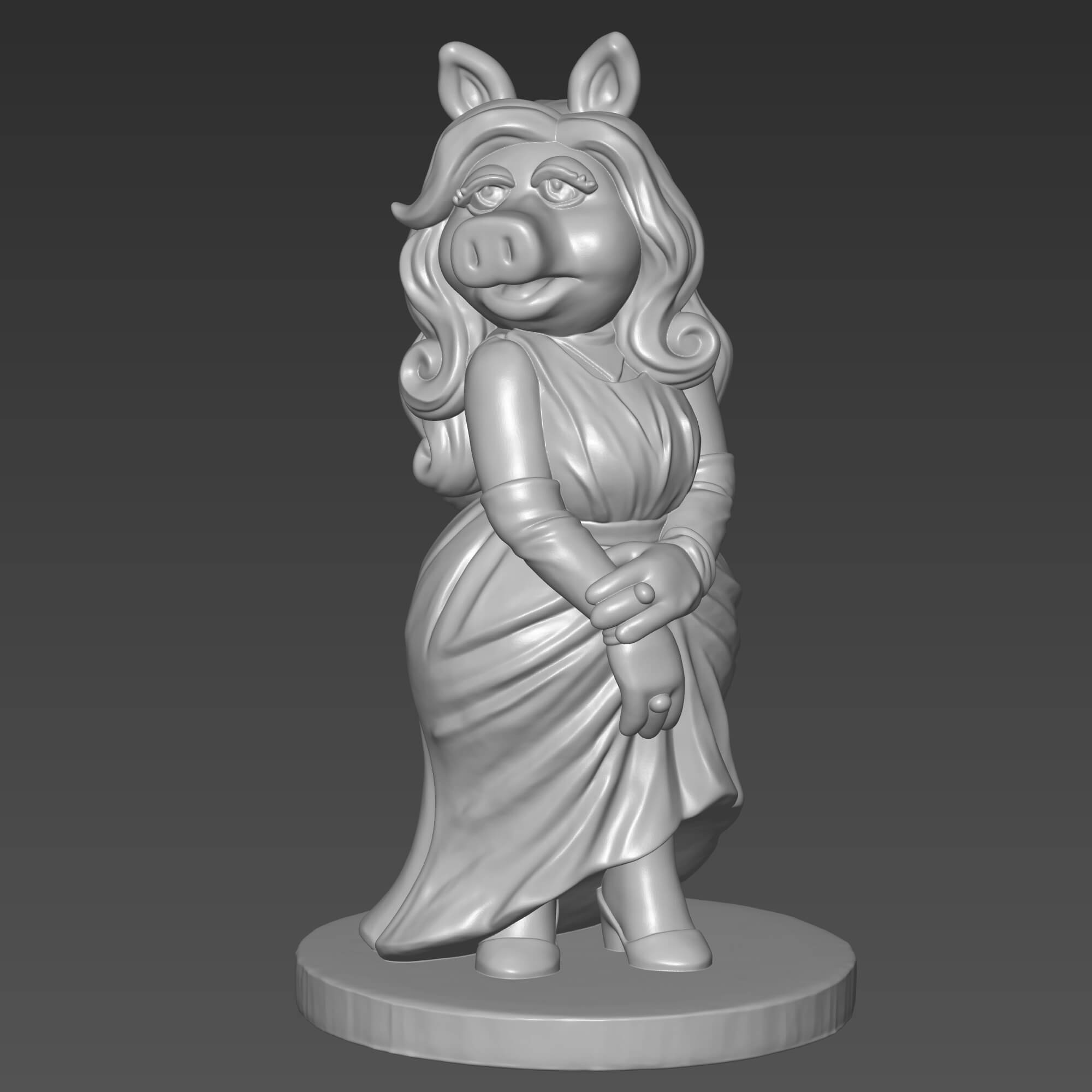 Miss Piggy 3D STL File for 3D Printing Muppets Piggy 3D Model