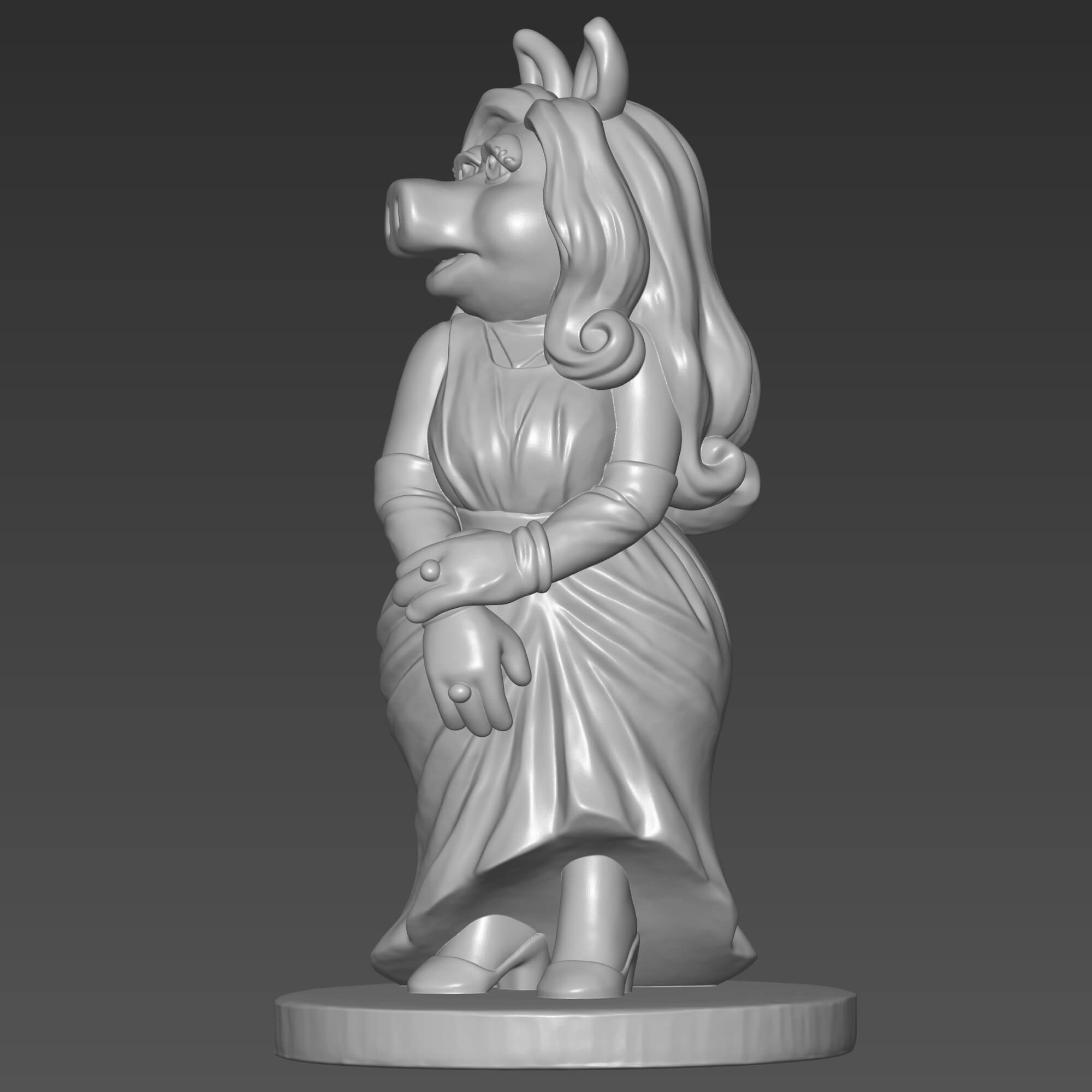 Miss Piggy 3D STL File for 3D Printing Muppets Piggy 3D Model