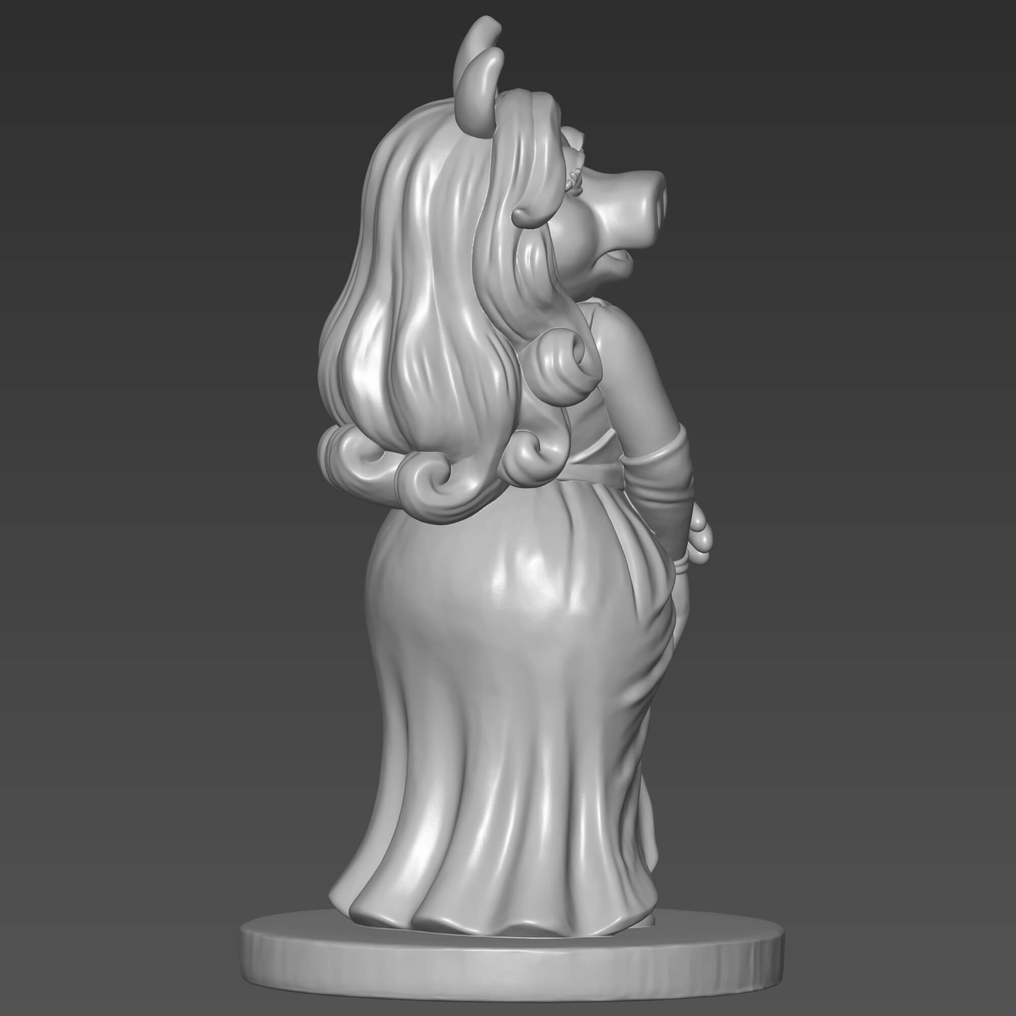 Miss Piggy 3D STL File for 3D Printing Muppets Piggy 3D Model