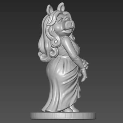 Miss Piggy 3D STL File for 3D Printing Muppets Piggy