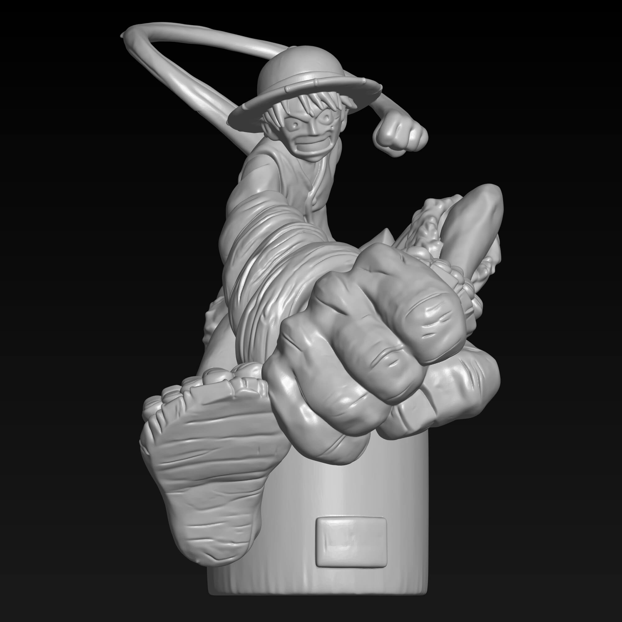 Monkey D. Luffy Gear Punch Action Figure 3D STL File 3D Model
