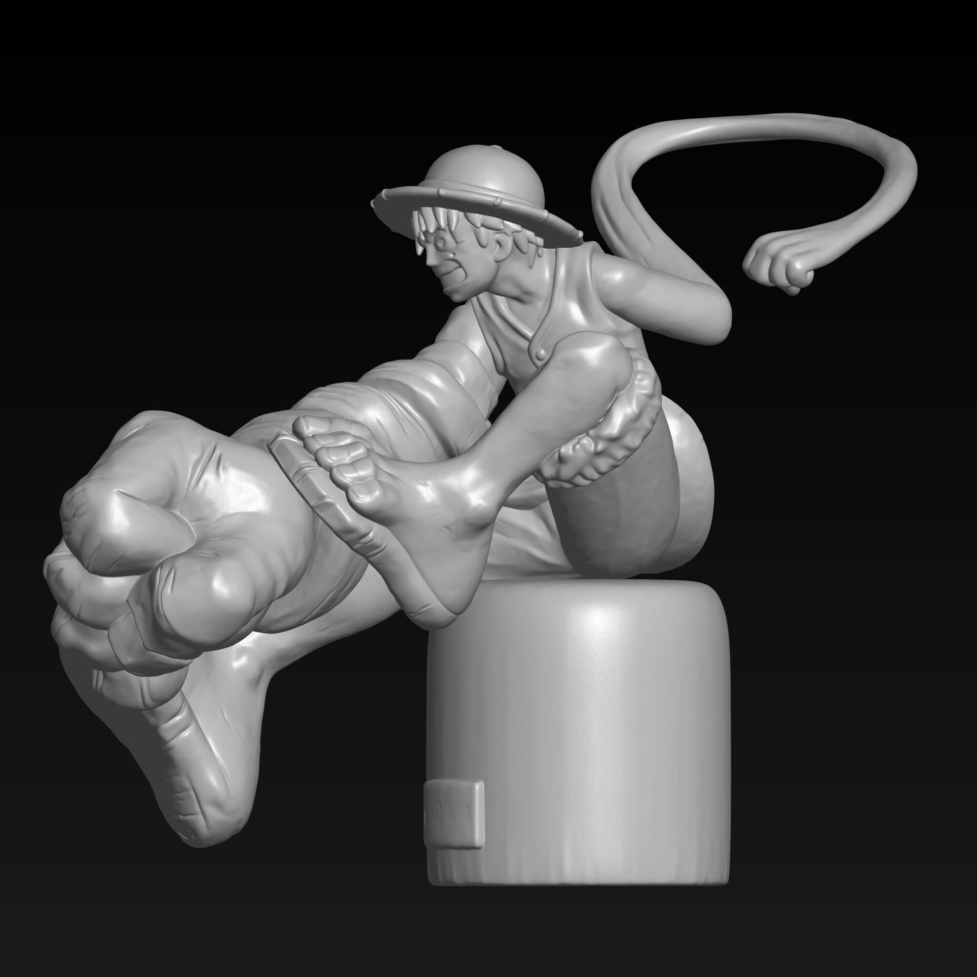 Monkey D. Luffy Gear Punch Action Figure 3D STL File 3D Model
