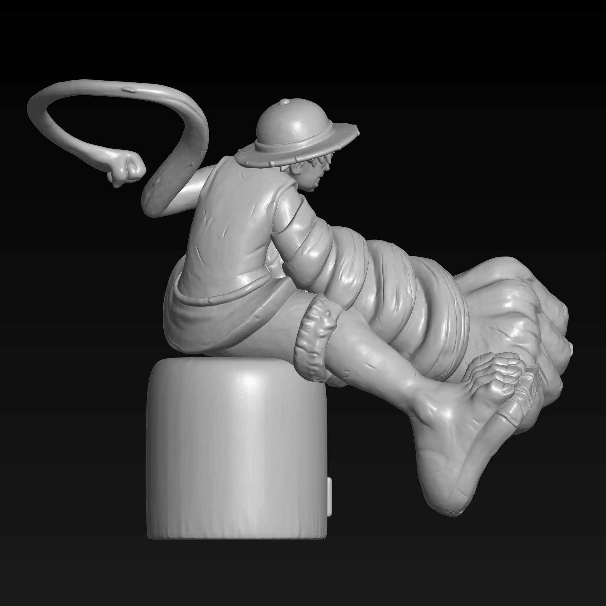 Monkey D. Luffy Gear Punch Action Figure 3D STL File 3D Model
