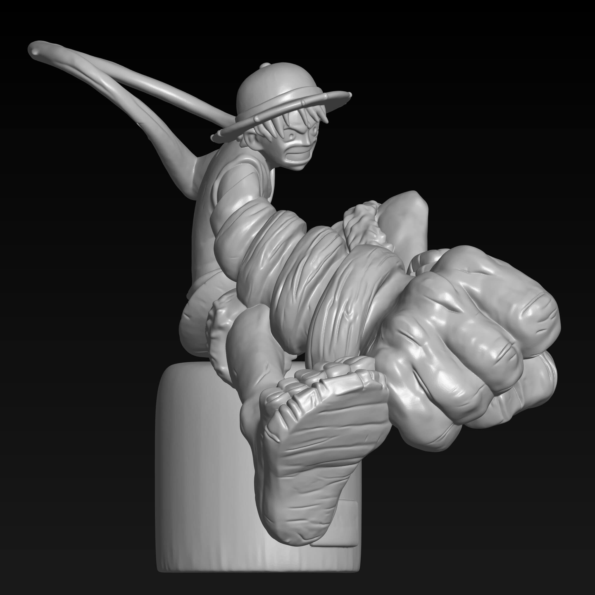 Monkey D. Luffy Gear Punch Action Figure 3D STL File 3D Model
