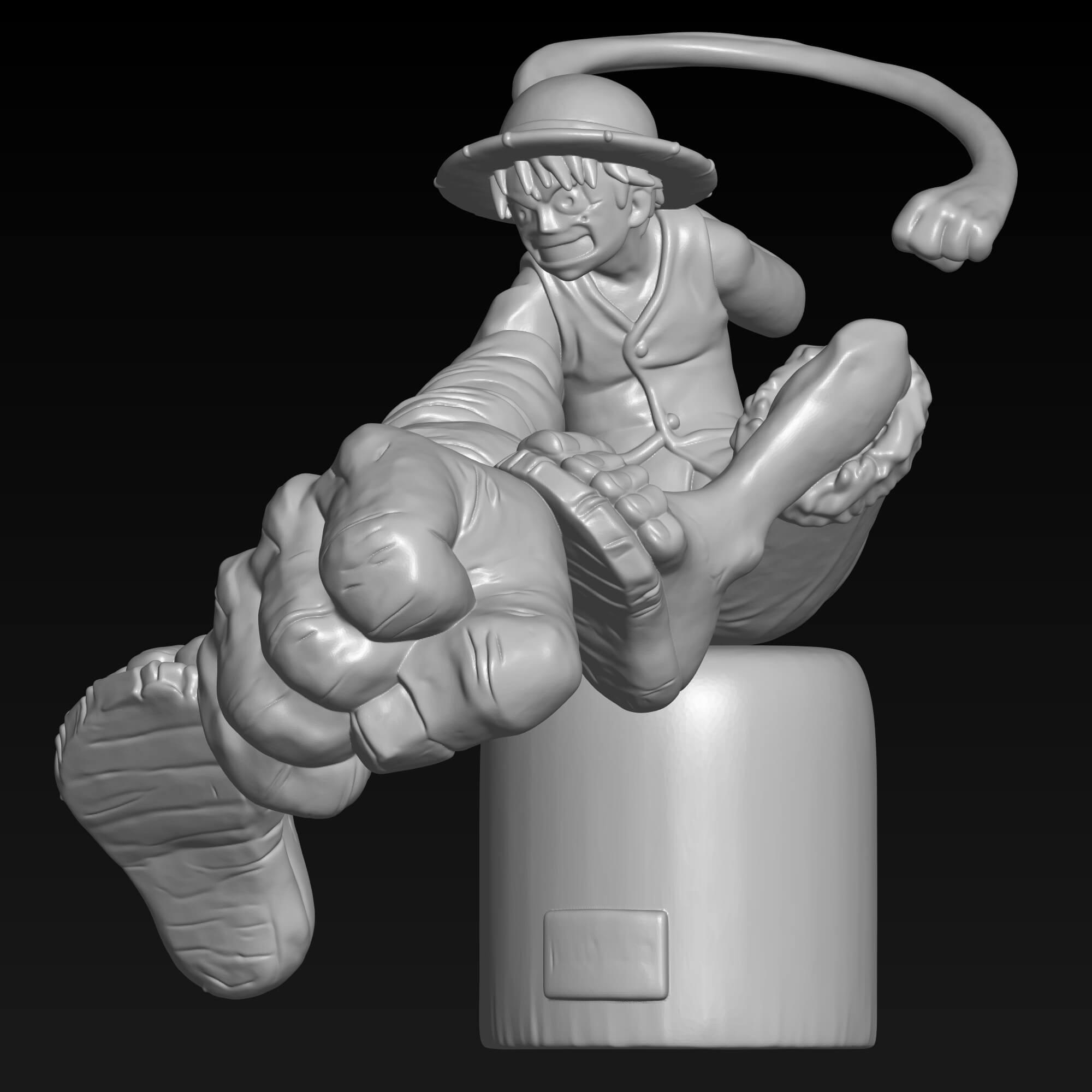 Monkey D. Luffy Gear Punch Action Figure 3D STL File 3D Model