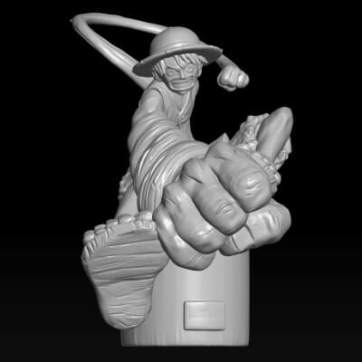 Monkey D. Luffy Gear Punch Action Figure 3D STL File