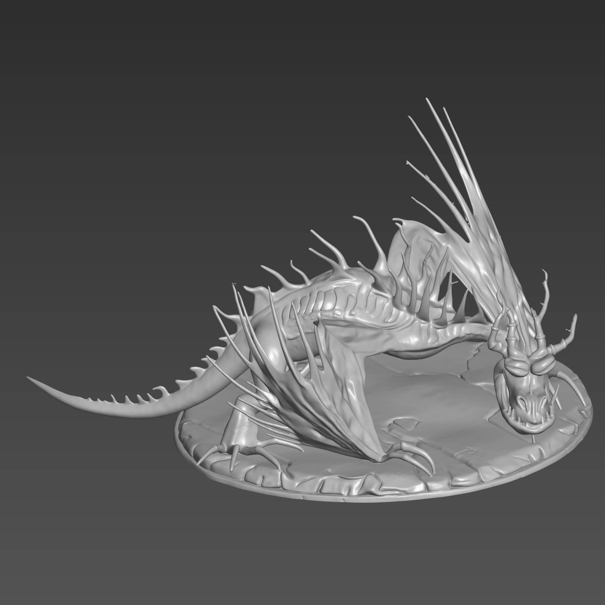 Monstrous Nightmare Dragon 3D STL File 3D Model