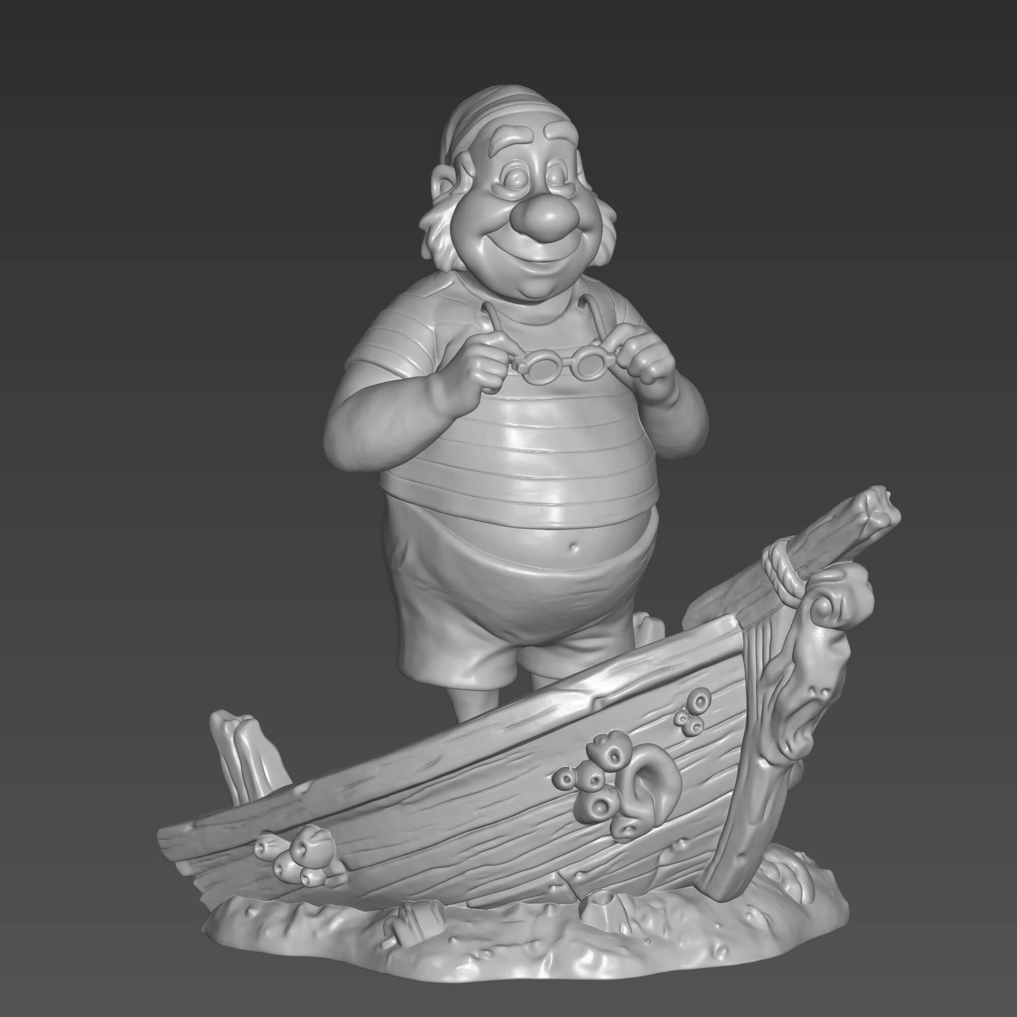 Mr. Smee 3D Model STL File Disney Pirate Figure 3D Model