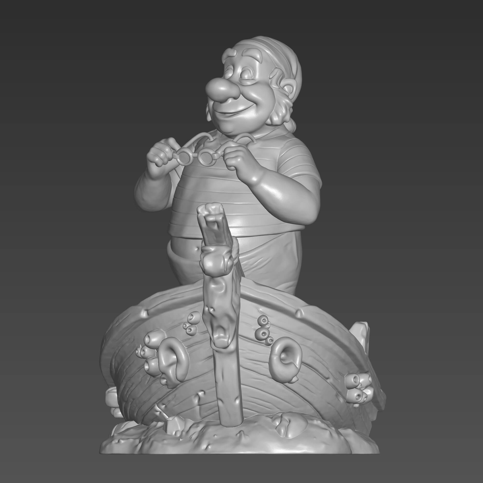 Mr. Smee 3D Model STL File Disney Pirate Figure 3D Model