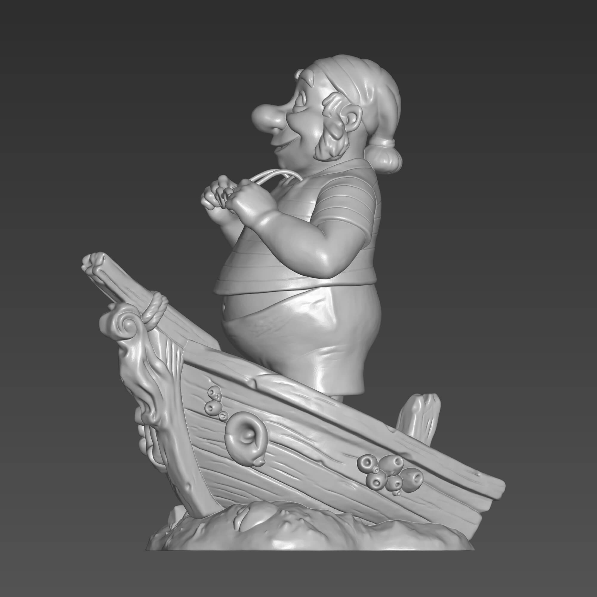 Mr. Smee 3D Model STL File Disney Pirate Figure 3D Model