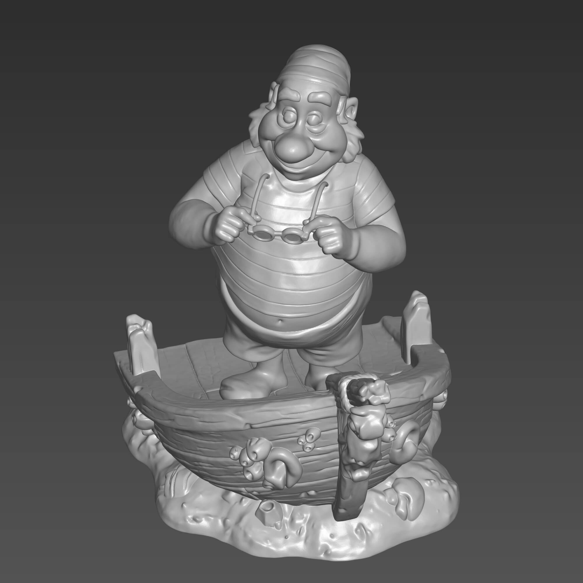 Mr. Smee 3D Model STL File Disney Pirate Figure 3D Model