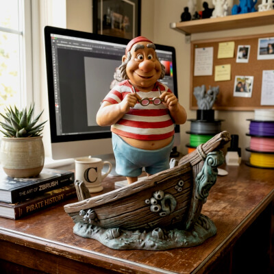 Mr. Smee 3D Model STL File Disney Pirate Figure