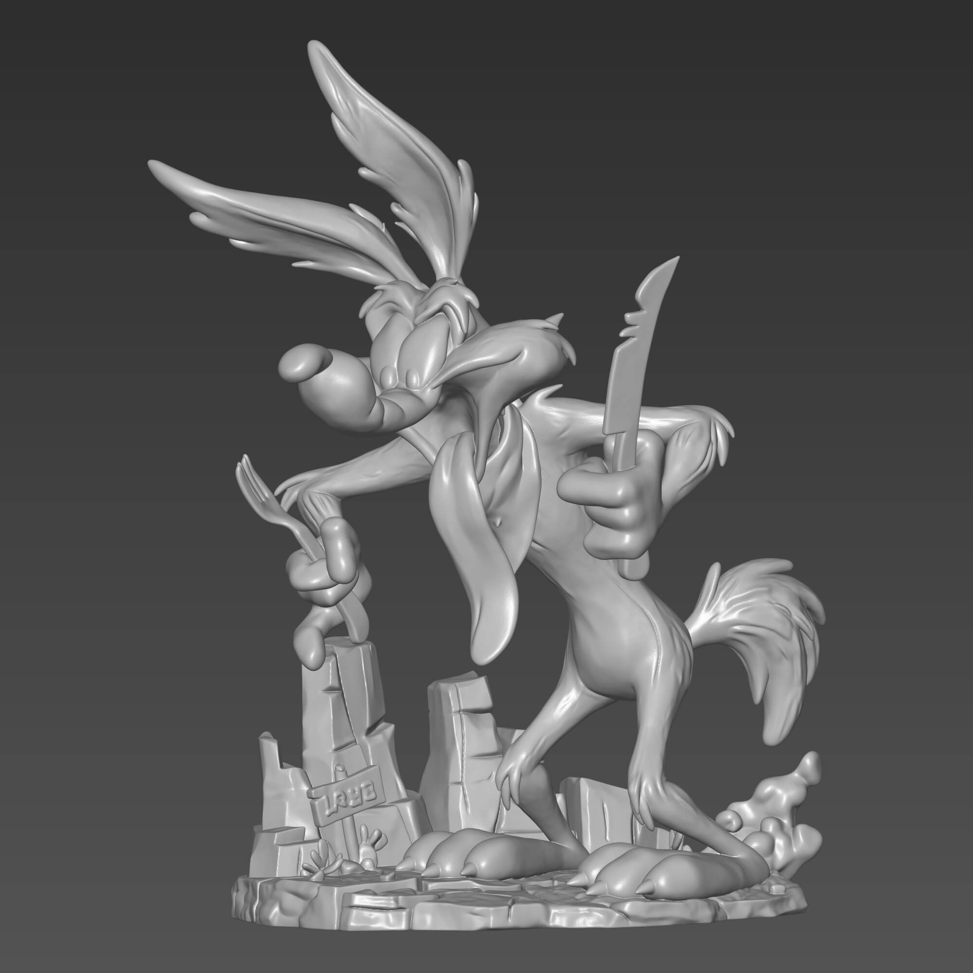 Wile E Coyote 3D Print STL File Cartoon Character 3D Model