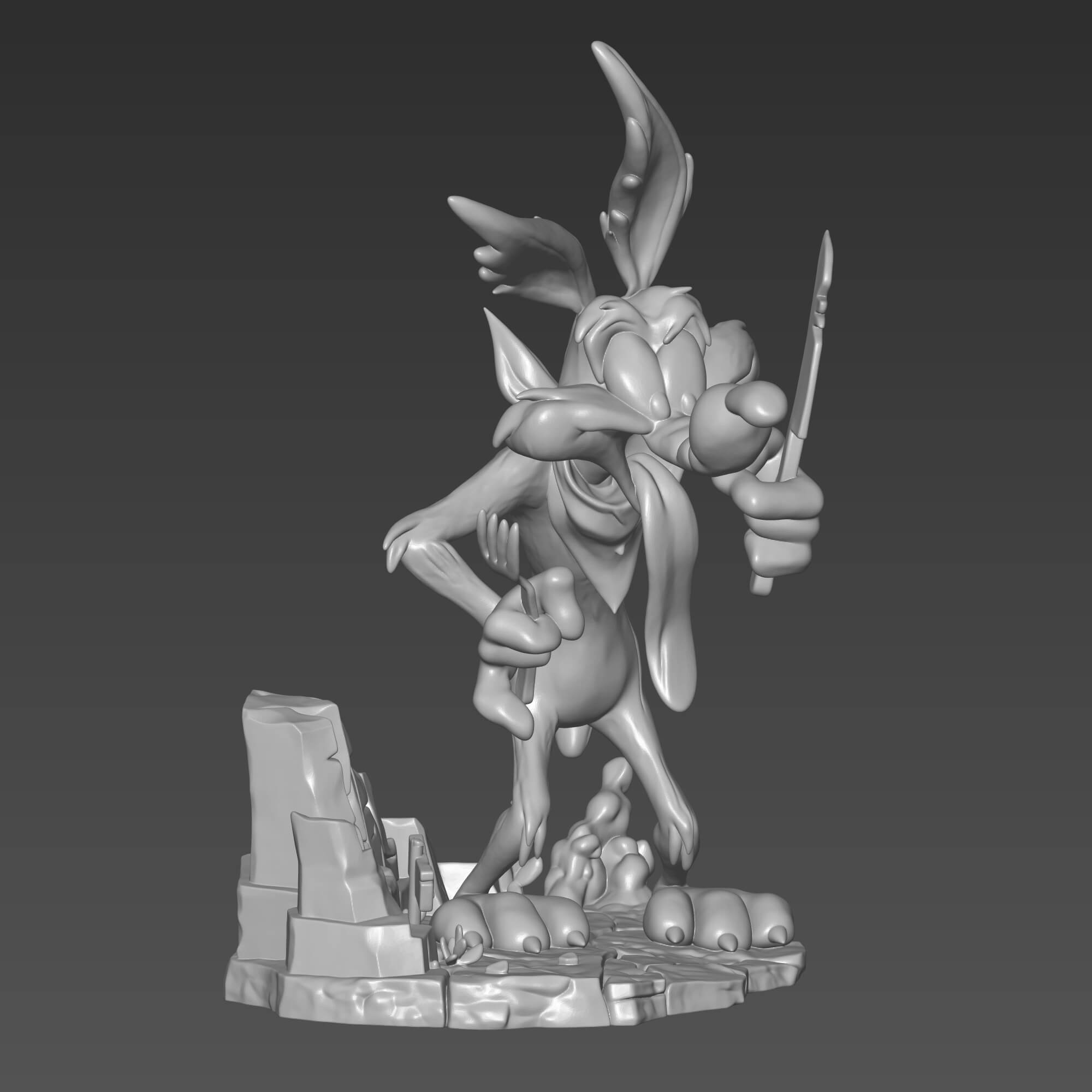 Wile E Coyote 3D Print STL File Cartoon Character 3D Model