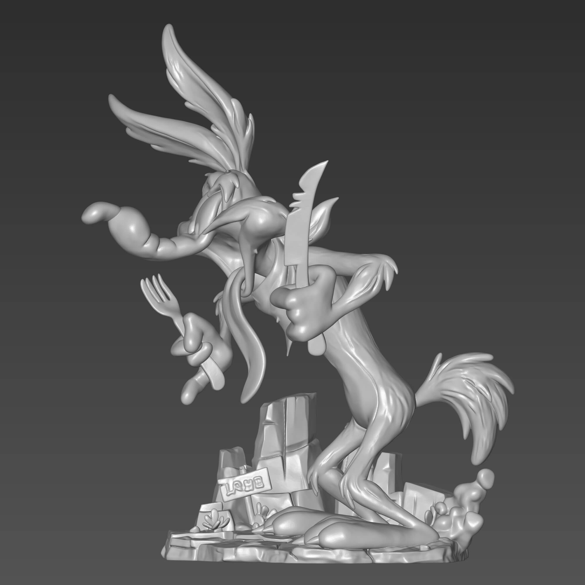 Wile E Coyote 3D Print STL File Cartoon Character 3D Model