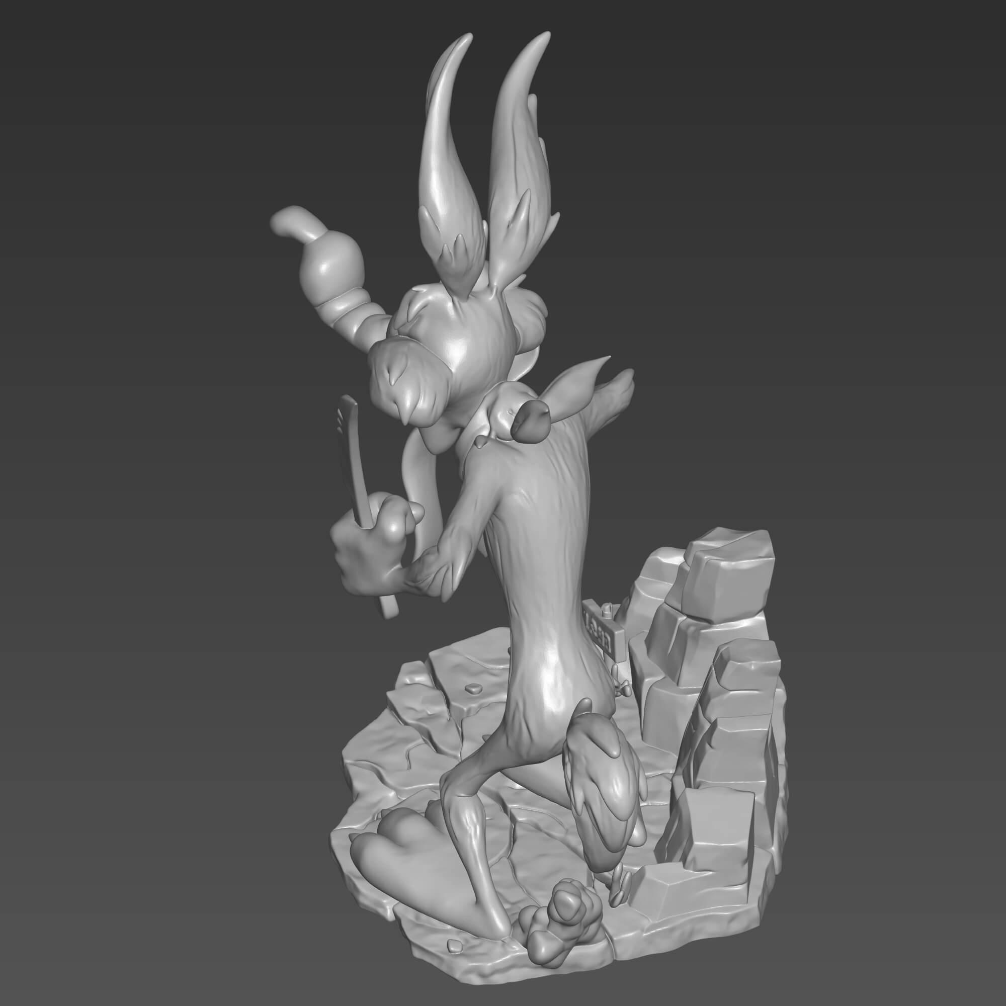 Wile E Coyote 3D Print STL File Cartoon Character 3D Model