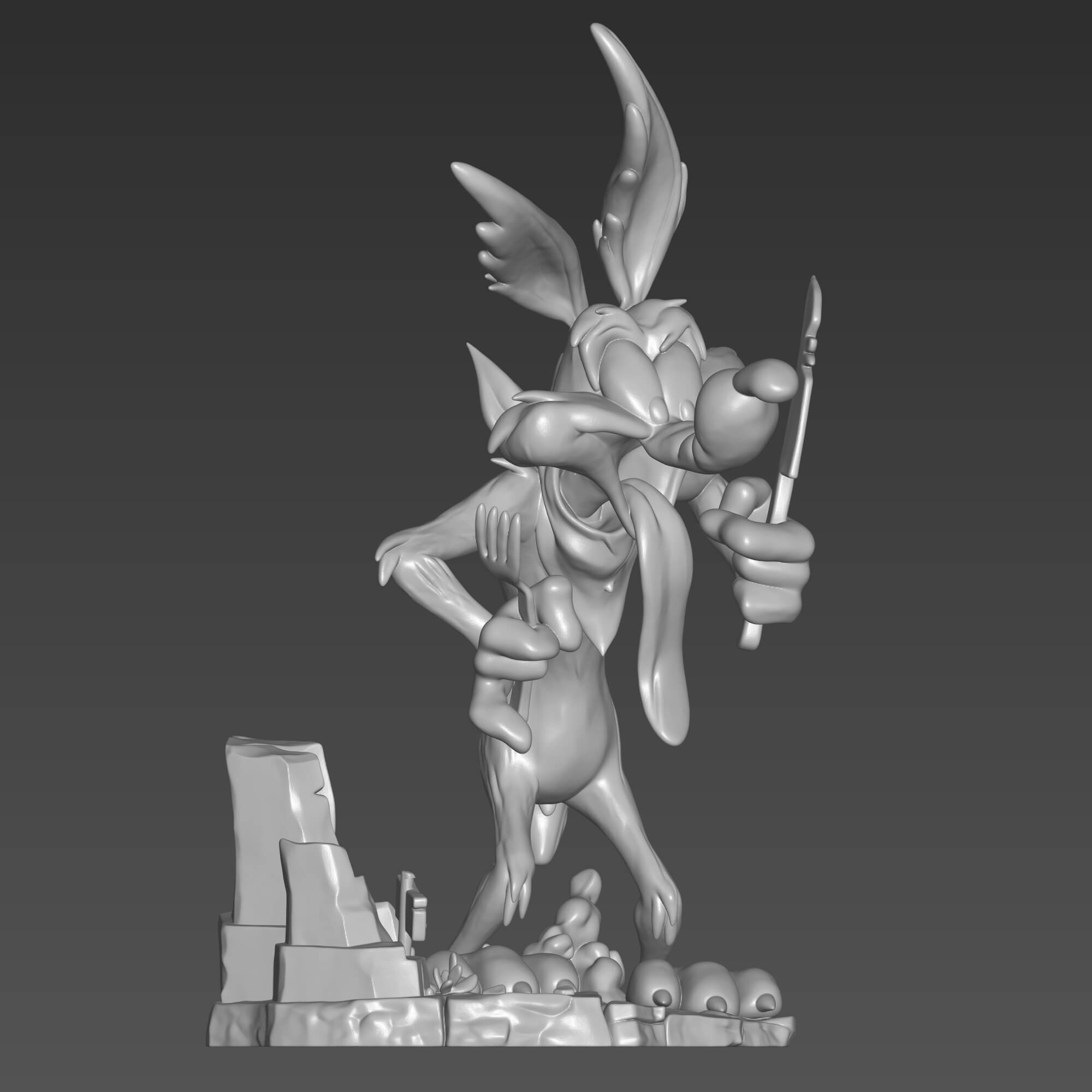 Wile E Coyote 3D Print STL File Cartoon Character 3D Model