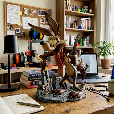 Wile E Coyote 3D Print STL File Cartoon Character