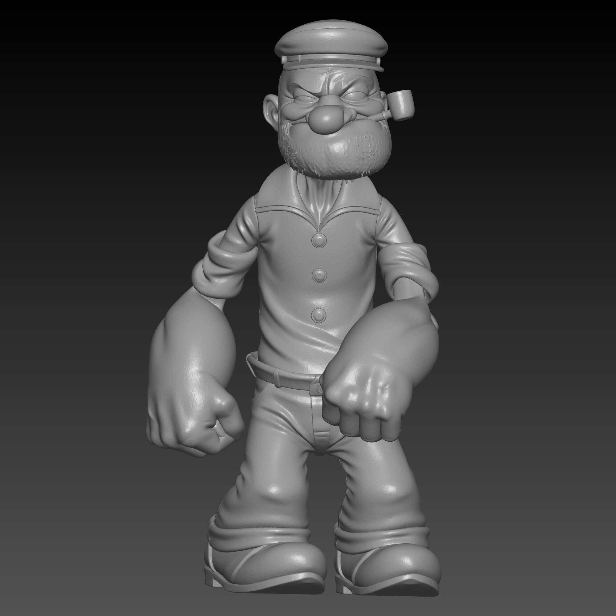 Poopdeck Pappy 3D STL File Popeyes Father Figurine 3D Model