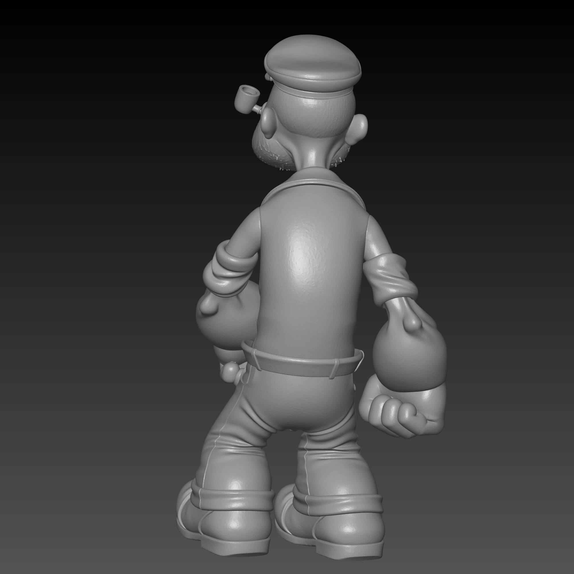 Poopdeck Pappy 3D STL File Popeyes Father Figurine 3D Model