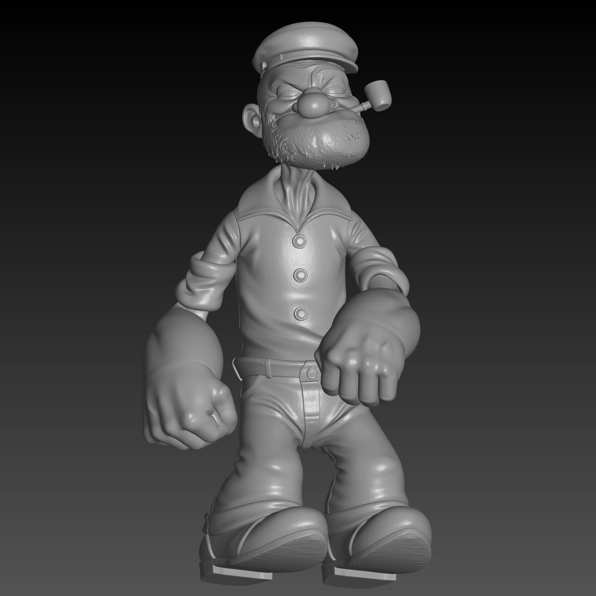 Poopdeck Pappy 3D STL File Popeyes Father Figurine 3D Model