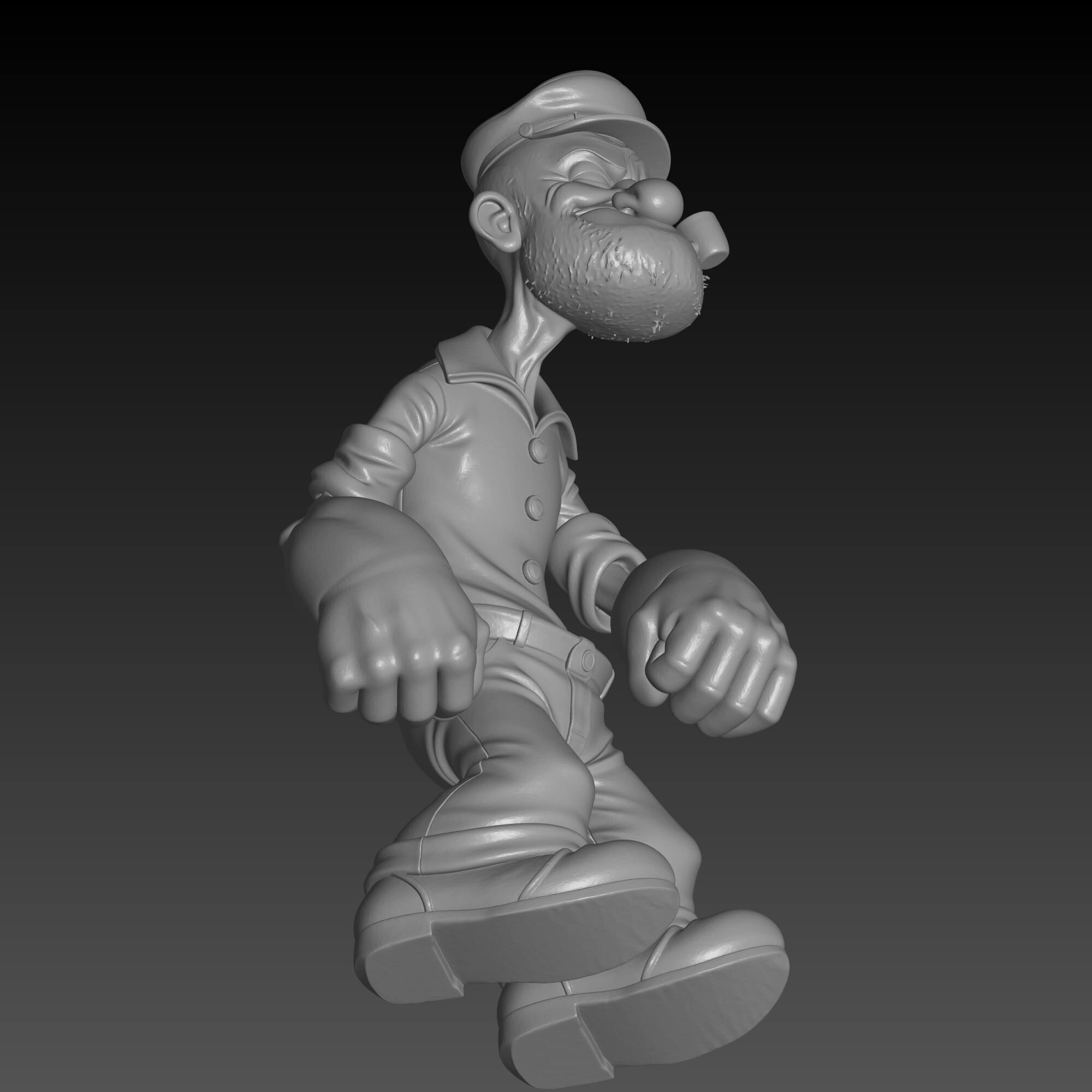 Poopdeck Pappy 3D STL File Popeyes Father Figurine 3D Model