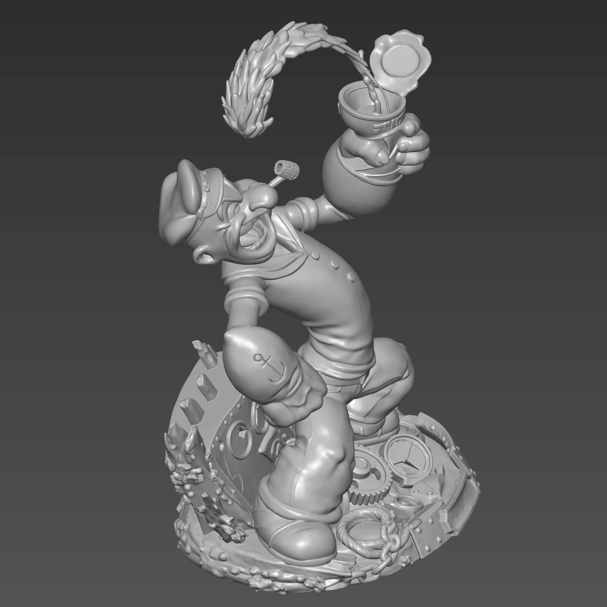 Popeye the Sailor Man 3D STL File Iconic Cartoon Character 3D Model