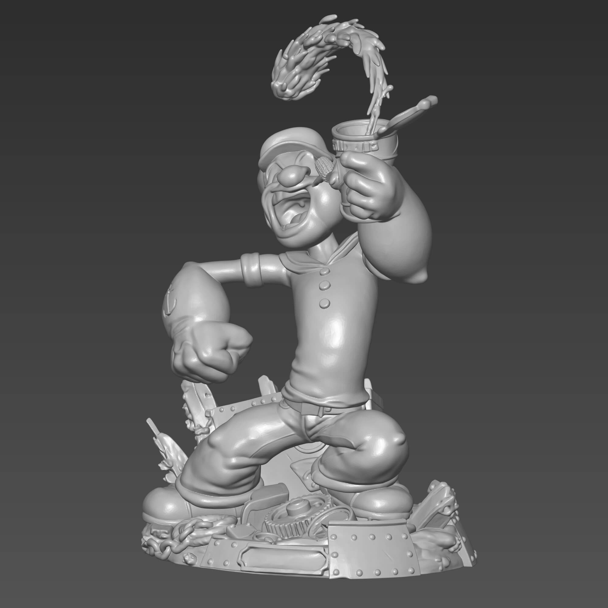 Popeye the Sailor Man 3D STL File Iconic Cartoon Character 3D Model