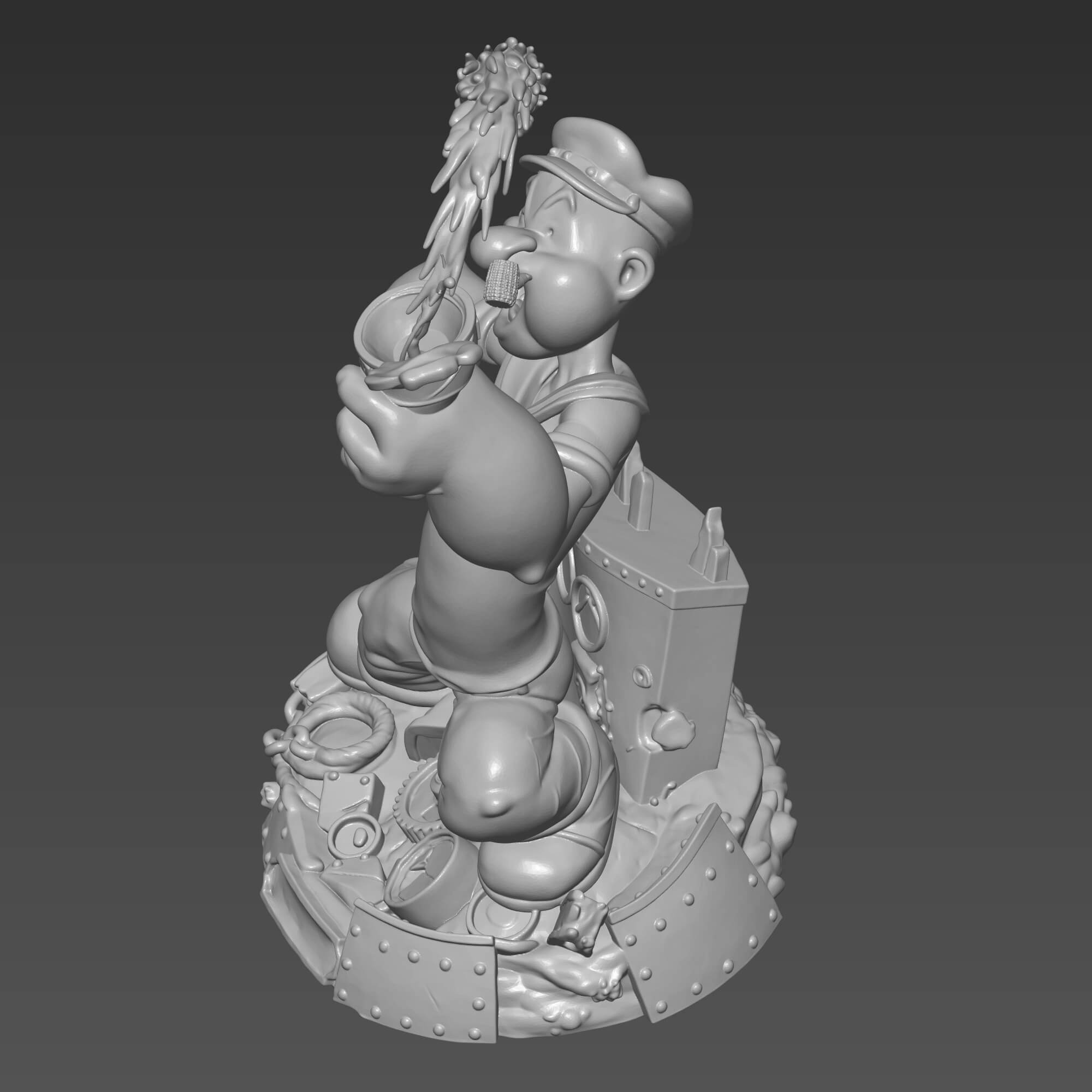 Popeye the Sailor Man 3D STL File Iconic Cartoon Character 3D Model