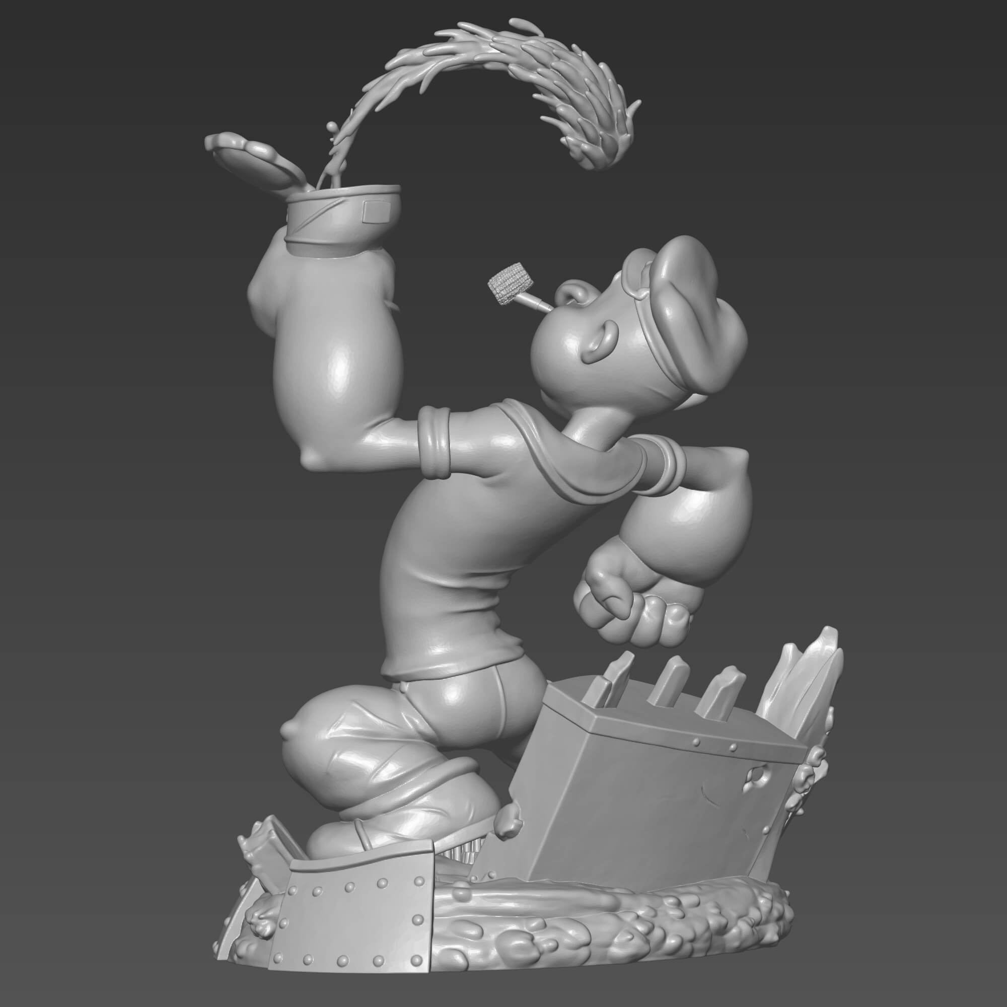 Popeye the Sailor Man 3D STL File Iconic Cartoon Character 3D Model