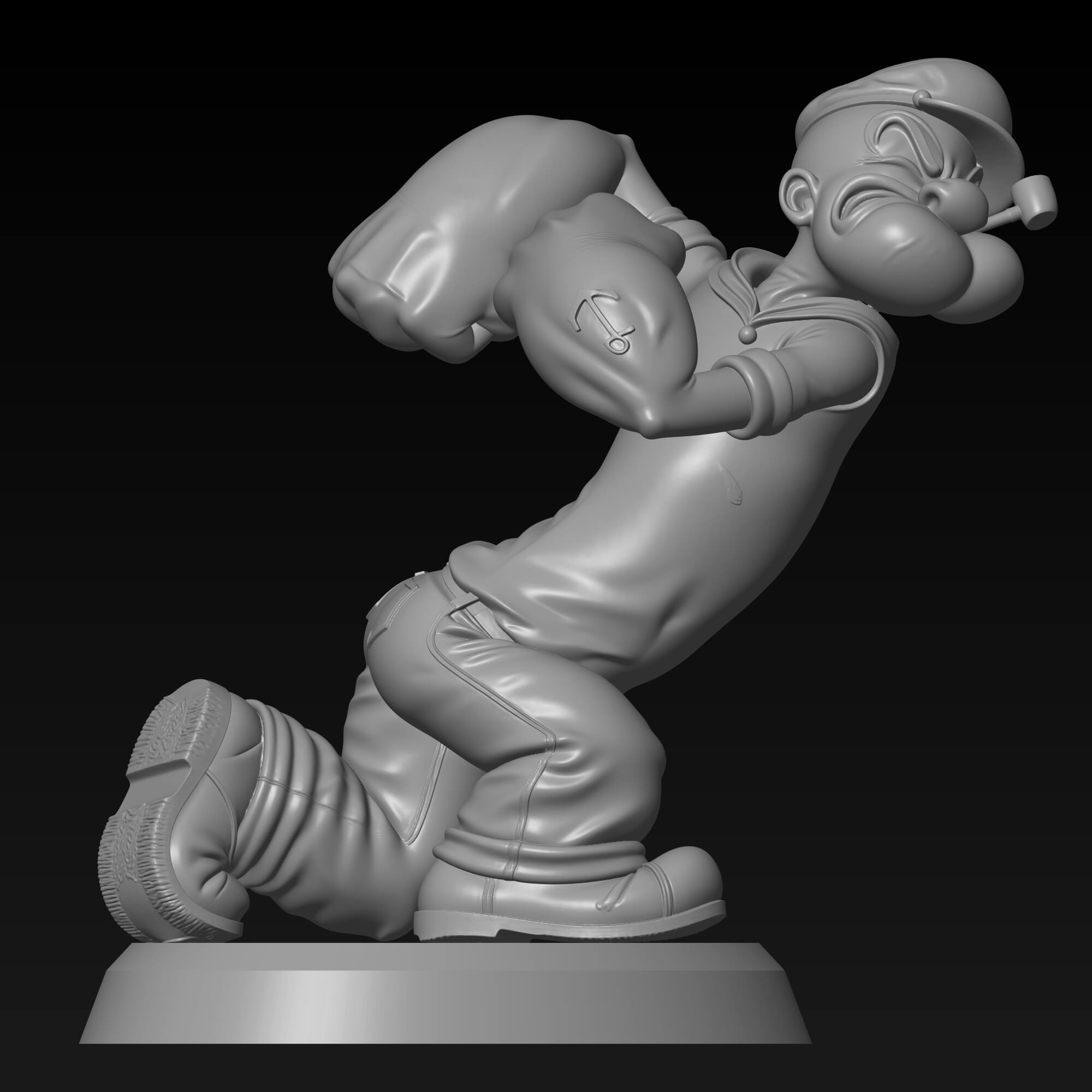 Popeye the Sailor Man STL File for FDM 3D Printing 3D Model