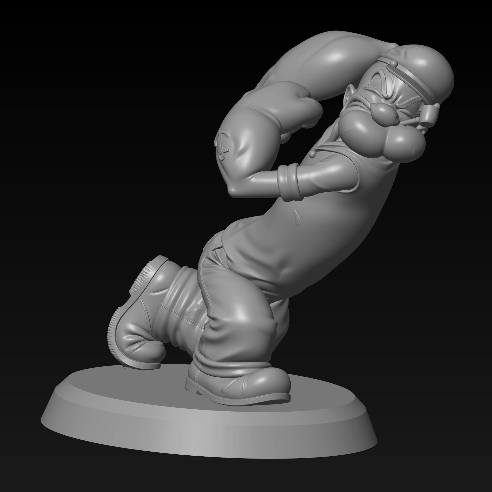 Popeye the Sailor Man STL File for FDM 3D Printing 3D Model