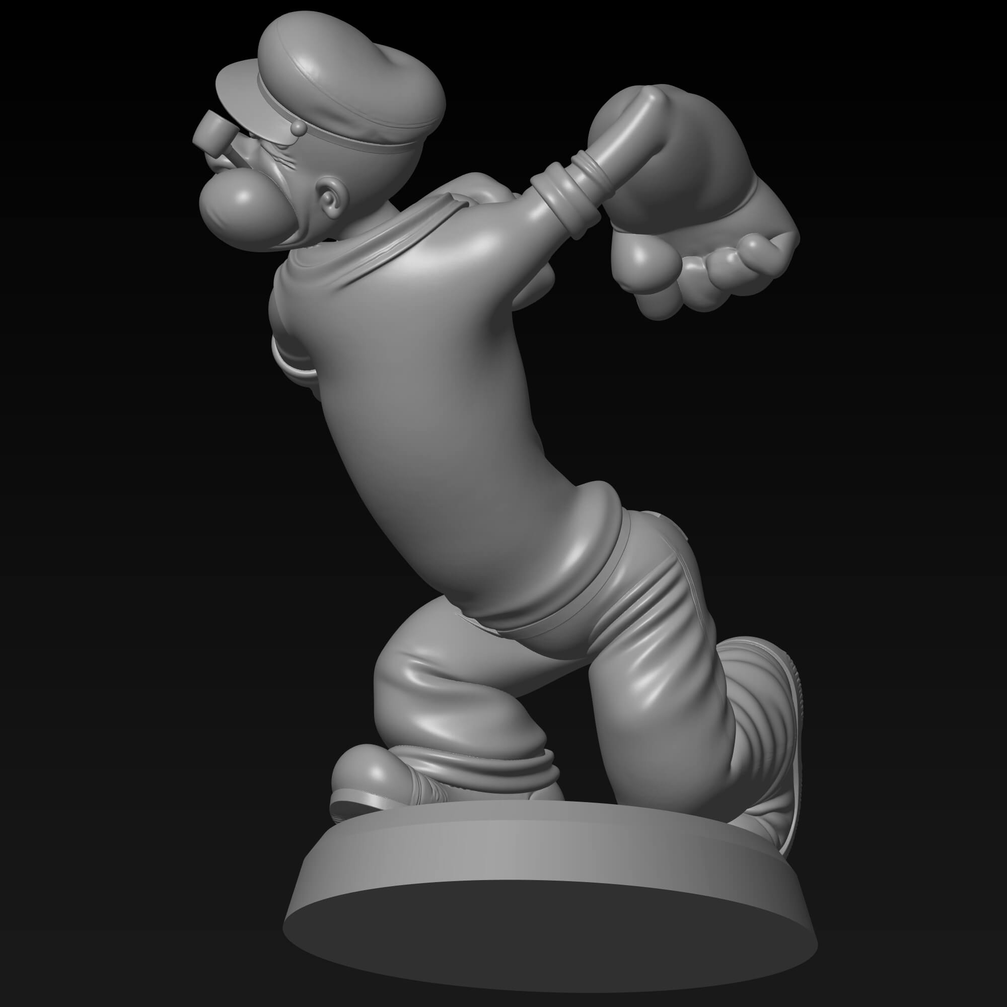 Popeye the Sailor Man STL File for FDM 3D Printing 3D Model