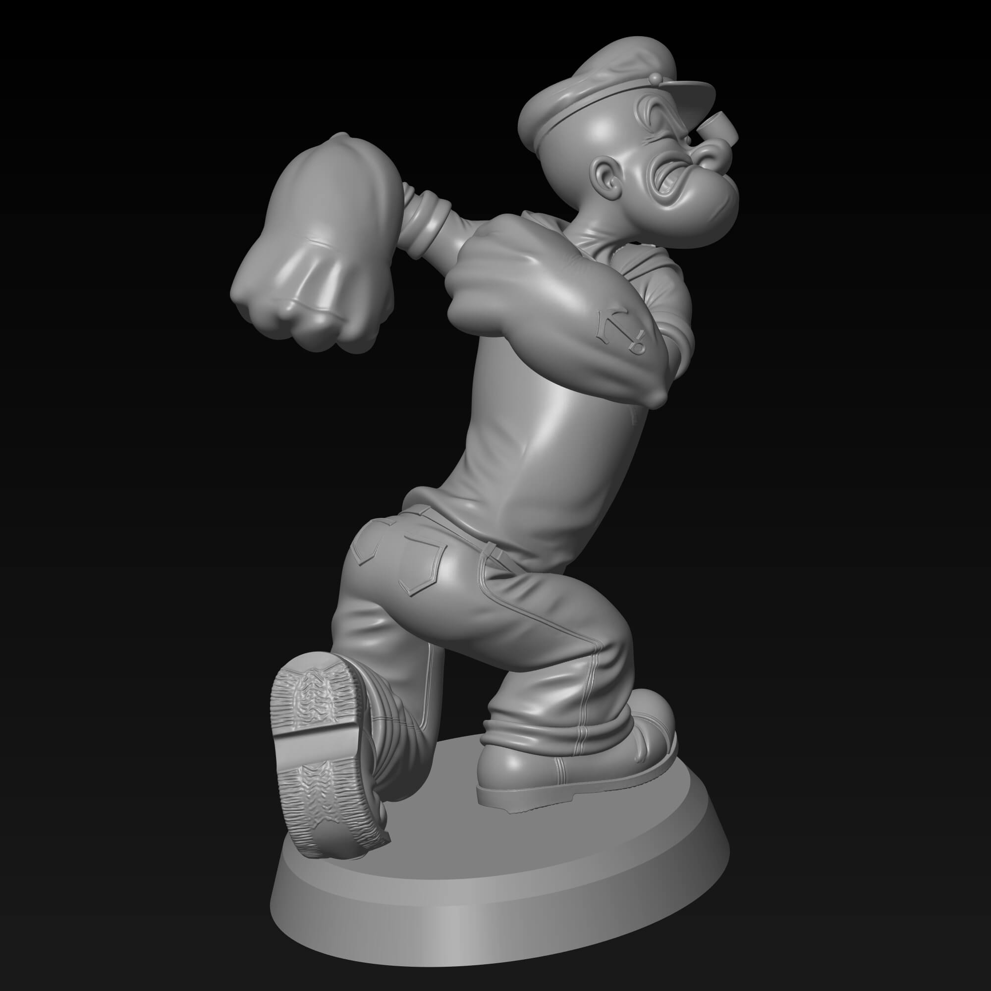 Popeye the Sailor Man STL File for FDM 3D Printing 3D Model