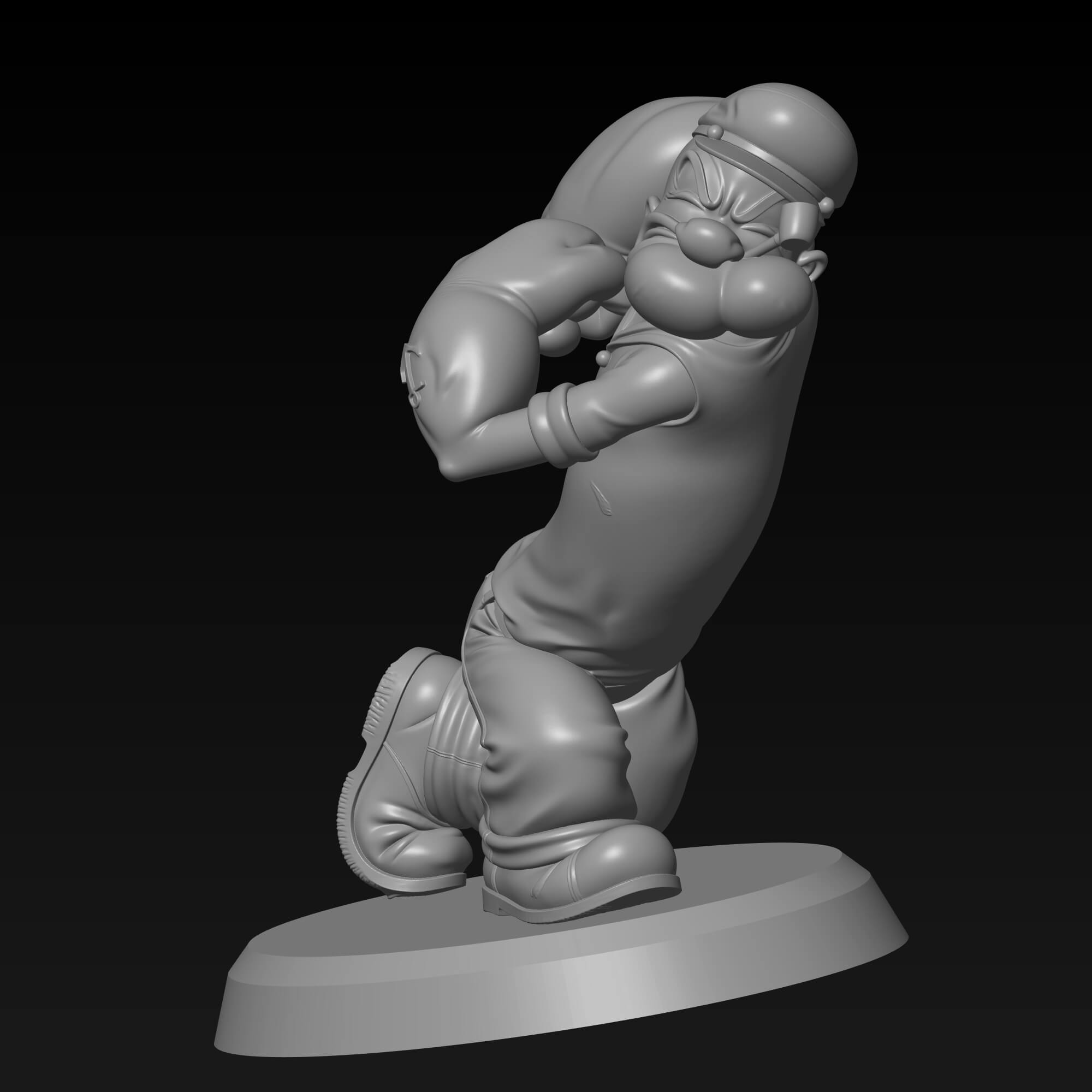 Popeye the Sailor Man STL File for FDM 3D Printing 3D Model