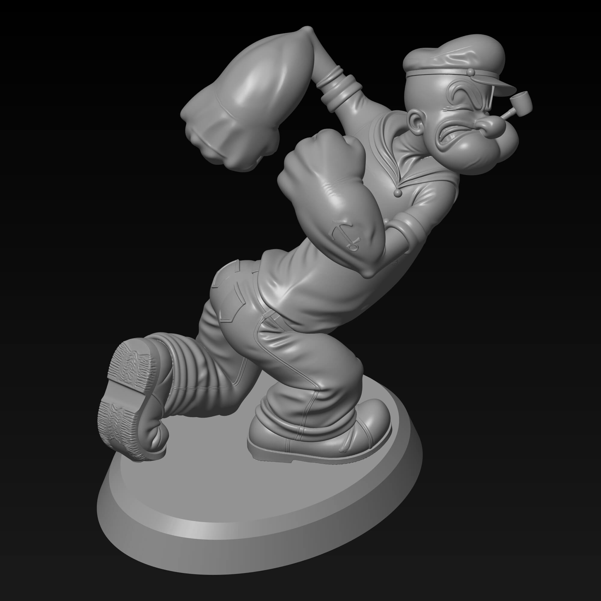 Popeye the Sailor Man STL File for FDM 3D Printing 3D Model